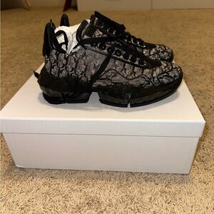 Jimmy Choo Black and Silver Sneakers